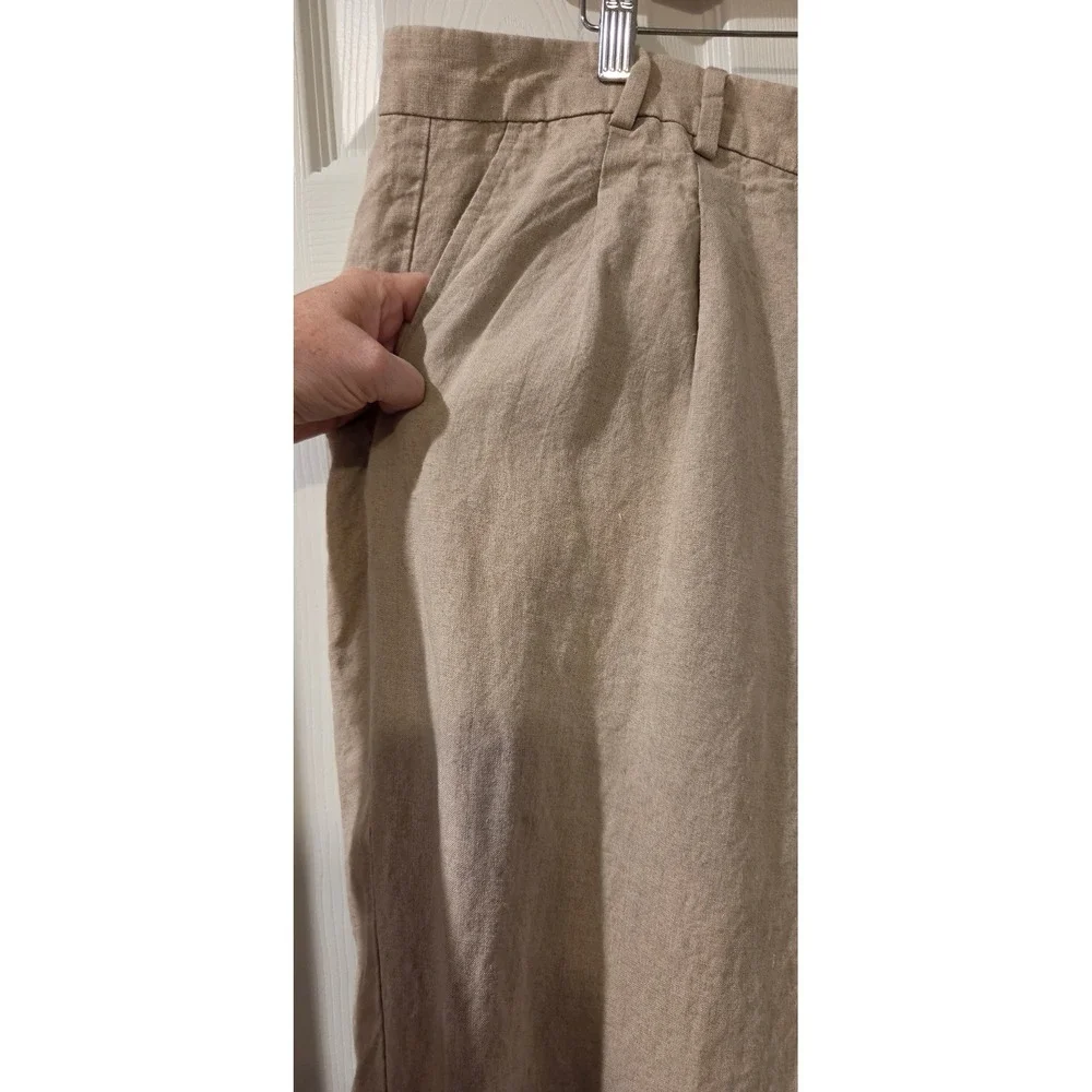 Murano‎ Authentic Irish Linen Pants Men's 40x32 Tan Flat Front 100% Linen
